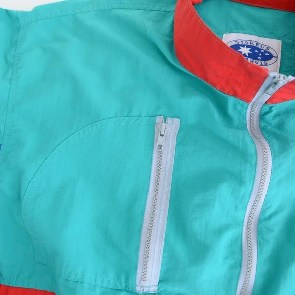 Vintage Starbust Disney Caribbean Beach Resort Primary Colours Windbreaker XL - Picture 12 of 14